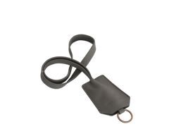 Der Schlüsselring: Leder - Grau - Langer Riemen (45 cm)
