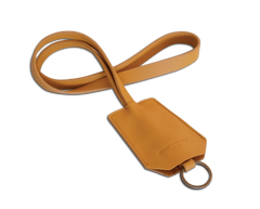 Der Schlüsselring: Leder - Safran - Langer Riemen (45 cm)