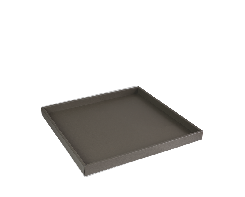 Das Serviertablett - Leder - Grau