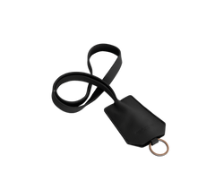 Der Schlüsselring: Leder - Schwarz - Langer Riemen (45 cm)