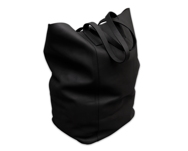 Die Mega-Totebag: Überschüssiges Leder - Schwarz - Mega