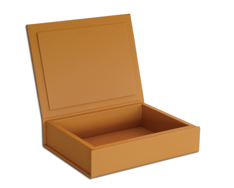 Die Buchbox: Leder mit Öko-Tex-Zertifikat - Safrangelb – Medium