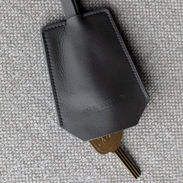 Der Schlüsselring: Überschüssiges Leder - Grau - Langer Riemen (45 cm)