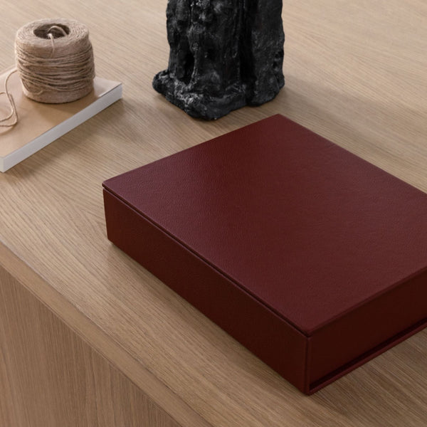 Die Buchbox: Leder mit Öko-Tex-Zertifikat - Terrakotta – Groß
