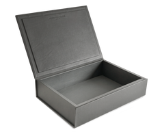 Die Buchbox: Überschüssiges Leder - Grau - Groß