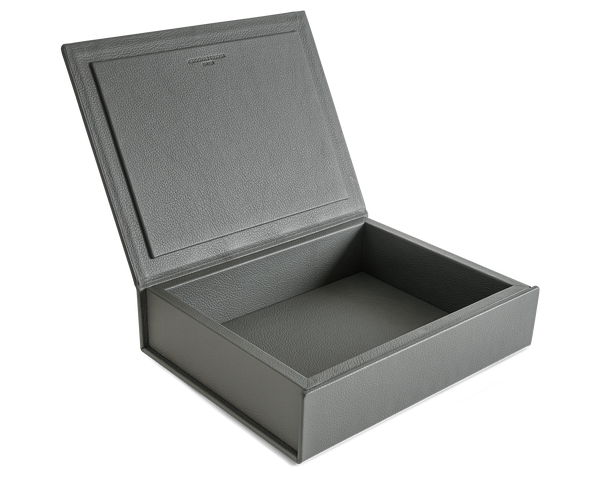 The Bookbox: Grey Surplus Leather Box - Medium | August Sandgren