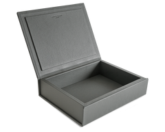Die Buchbox: Überschüssiges Leder - Grau - Mittel