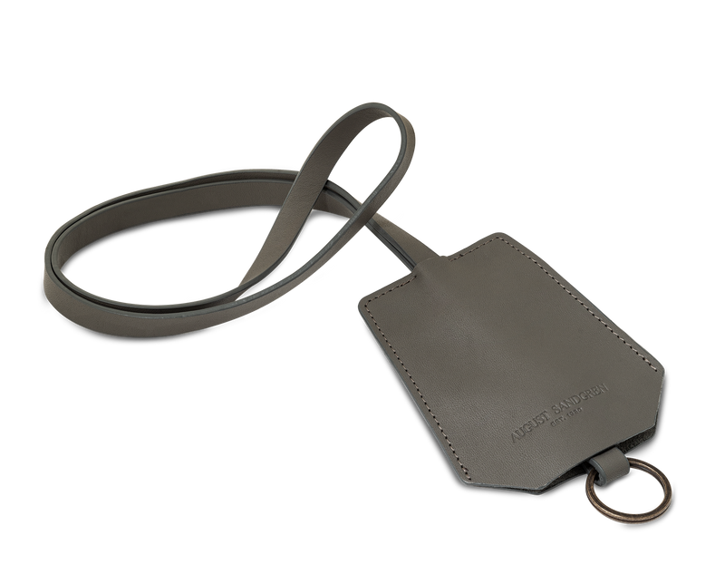 Der Schlüsselring: Überschüssiges Leder - Grau - Langer Riemen (45 cm)
