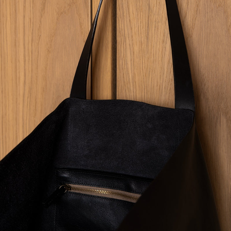 Mega-Totebag: Überschüssiges Leder - Grau - Mega
