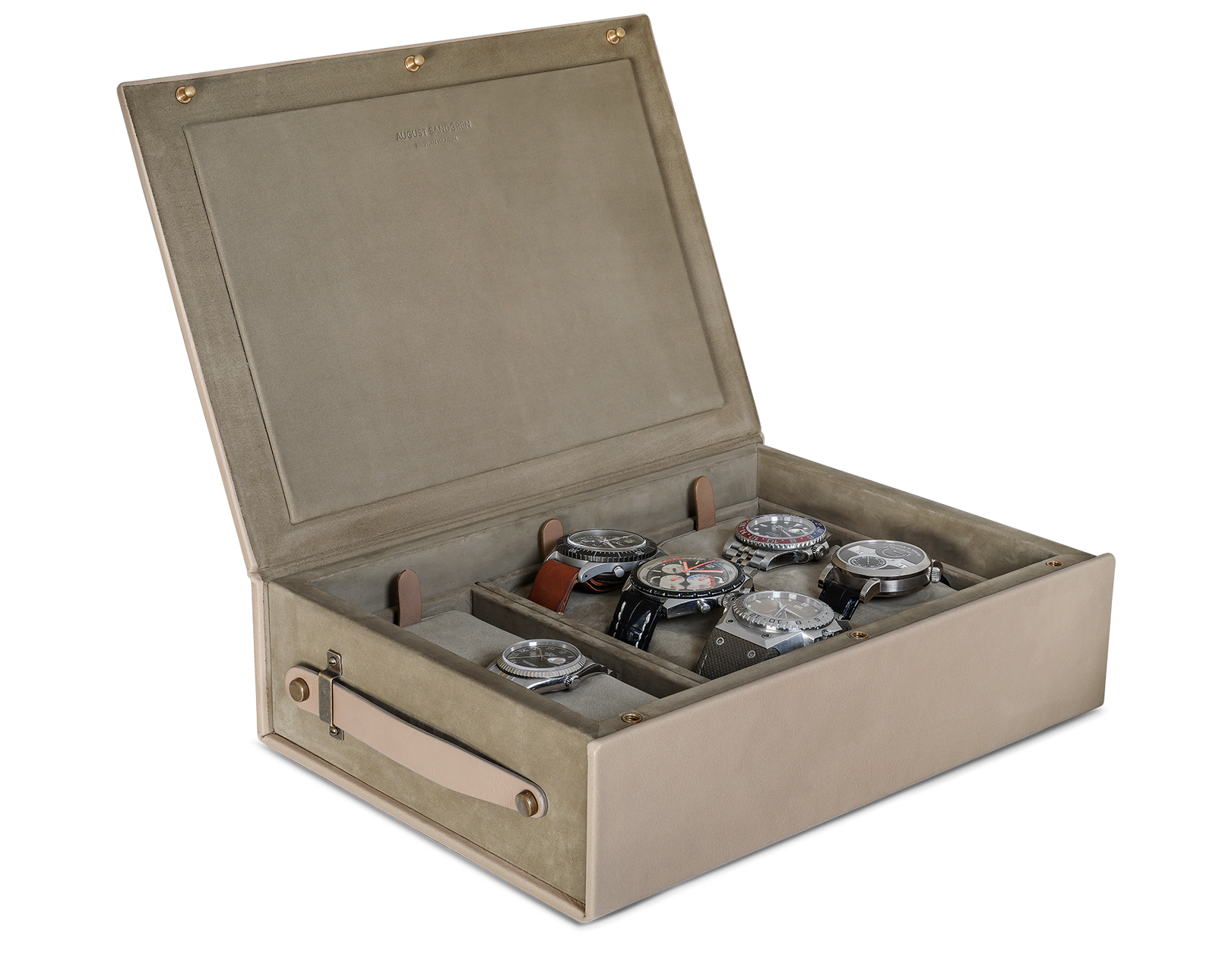 Die Uhrenbox: Hellbraun - Groß
